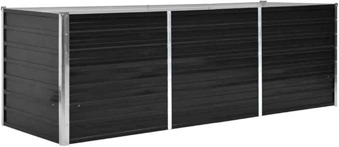 YAFF Garden Raised Bed Anthracite 94.5x31.5x30.3 Galvanized SteelAnthracite