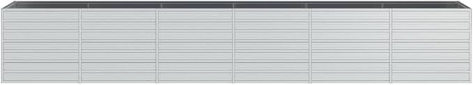 Garden Beds Outdoor Planter Cages Boxes Herb Garden Raised Bed 189x31.5x30.3 Galvanized Steel Silver for Garden Outdoor Lawn Patio Flower Planters Metal Trough