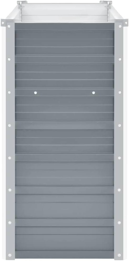 Galvanized Steel Raised Garden Bed 39.4 x 15.7 x 30.3 in Grey Rectangular Metal Planter Box with Open Bottom for Balcony Patio Backyard Elevated Flower Vegetable Outdoor Planting