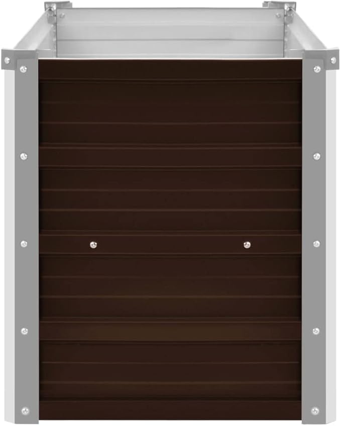 Raised Garden Beds Outdoor Balcony Planter Boxes Garden Raised Bed Brown 63x15.7x17.7 Galvanized Steel Suitable for Garden Terrace and Balcony planters