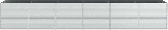 Garden Raised Planter Raised bedsGalvanized PlanterFlower BedTroughMetal PlanterRaised Garden BedBed 189x31.5x30.3 Galvanized Steel Silver