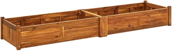 Wooden Garden Raised Bed Planter Boxes Outdoor for Planting Outdoor Plants VegetablesHerb 78.7x19.7x9.8