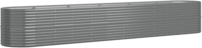 YAFF Garden Raised Bed Powder-Coated Steel 173.2x31.5x26.8 Gray