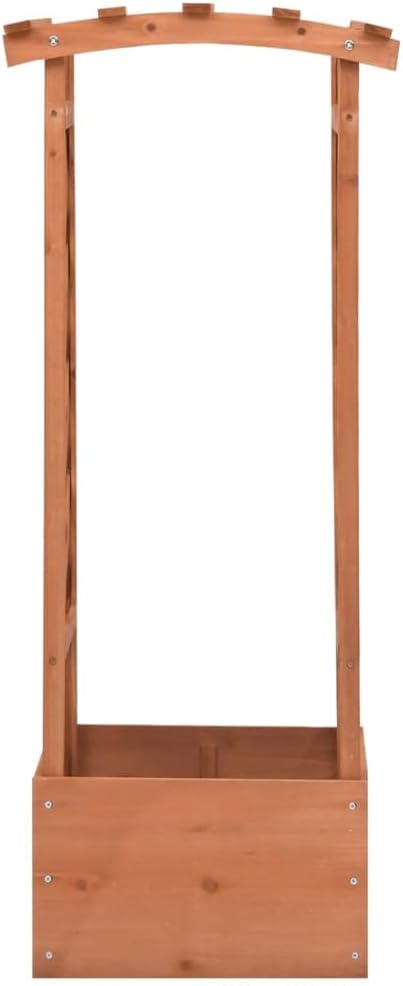Firwood Trellis Planter with Arch 19.3x15.4x46.1 Outdoor Raised Garden Bed for Climbing Plants Durable Plant Holder for Patio Deck Balcony