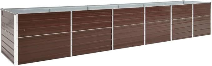 YAFF Raised Bed Brown Galvanized Steel 189 x 31.5 x 30.3 in DurableLawn &amp GardenGardeningPots &amp Planters47070