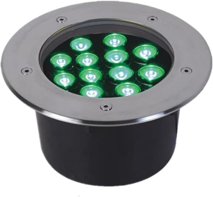 2pcs/lot AC220V/12V 9w/12w LED Round Inground Lamp 304 Stainless Steel Cover Red/Yellow/Blue/Green/Purple Light IP67 Waterproof LED Embedded Spotlight (Size : 9w-AC220V-color Light)