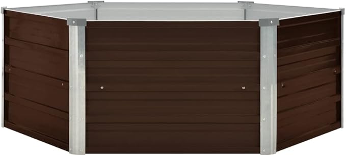 Raised Garden Bed Galvanized Planter Box OutdoorOutdoor Galvanized Planter BoxesMetal Garden Box for Gardening Vegetables Flowers Brown 50.8x50.8x18.1 Galvanized Steel