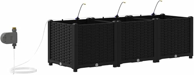 Garden Black Steel Raised Garden Bed 120 x 40 x 37.5 cm Outdoor Planter Box for Flowers Herbs Vegetables UV Resistant