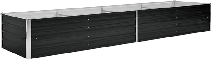 SKM Garden Raised Bed Garden Raised Bed Anthracite 126x31.5x17.7 Galvanized Steel