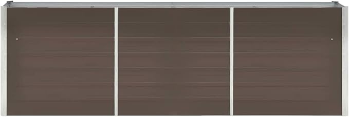 Large Galvanized Steel Garden Planter Durable Raised Bed 94.5x15.7x30.3 Inch Brown Metal for Outdoor Gardening