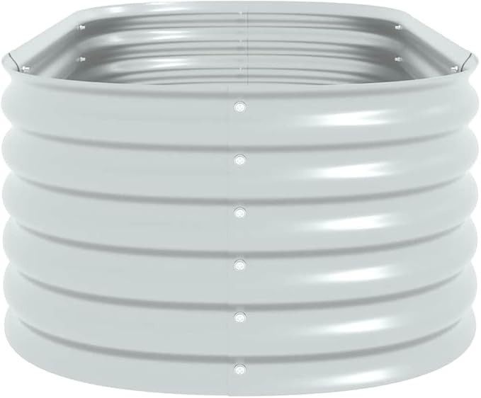 Raised Garden Bed 63 x 31.5 x 17.3 Galvanized Steel Silver Outdoor Elevated Planter Box for Vegetables Flowers Herbs and More