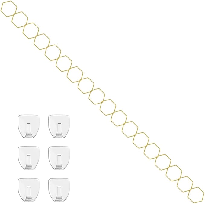 7PCS Chain Trellis for Climbing Plants - Indoor &amp Outdoor House Plant Accessories for Monstera Pothos Ivy and More | Garden Wall TrellisPlant Vine SupportHouseplant Accessories(Gold)