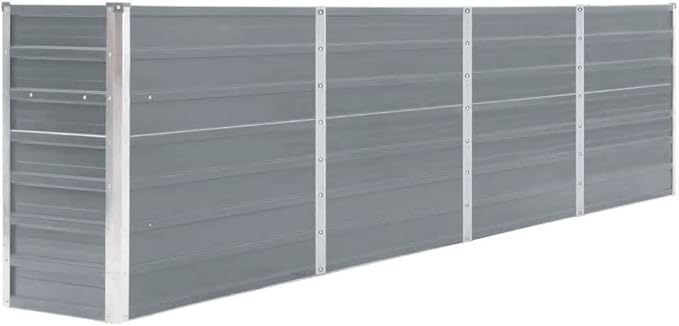 SKM Raised Garden Bed 126x15.7x30.3 Galvanised Steel Gray