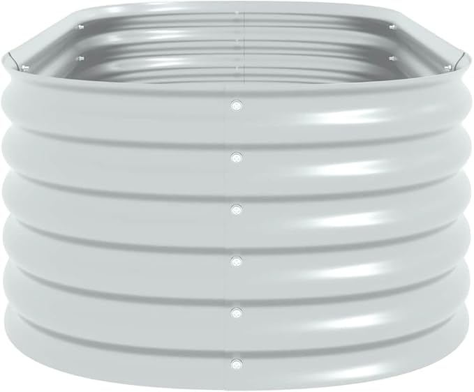 Metal Steel Garden Raised Bed for Gardening Metal Planter Box for Vegetables Fruits Flowers Easy Assembly 63x31.5x17.3 Silver-854