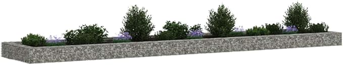 Large Galvanized Steel Raised Garden Bed 197 x 197 x 8 in Silver Gabion Planter Box for Outdoor Vegetables Flowers Patio Backyard