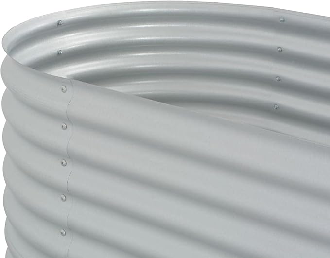 Garden Raised BedOutdoor Galvanized Planter Overhead Garden Box for VegetablesPlantsFlowersHerbsFruits Large Metal Raised Garden Beds 157.4x31.4x31.8 Galvanized Steel Silver