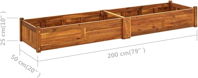 Wooden Garden Raised Bed Planter Boxes Outdoor for Planting Outdoor Plants VegetablesHerb 78.7x19.7x9.8