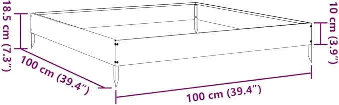 vidaXL Square Garden Raised Bed for Plants 39.4X39.4 in Black Steel Outdoor Planter Ideal for Veggies Herbs Flowers Stylish Box for Balcony and Patio