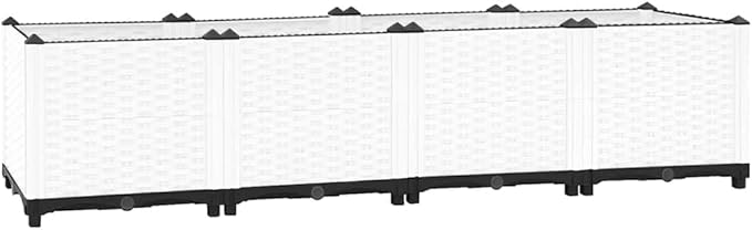 SKM Raised Bed White Polypropylene Large Durable Raised Garden BedWhite (Weight 18.01KG)