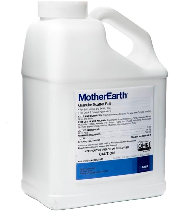 BASF MotherEarth Granular Scatter Bait - Ant &amp Cockroach Control - 4 Pound Jug - Ready to Use