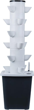 Hydroponic Tower Growing sytem Indoor hydroponic Grow System Vertical Grow Tower 6 Layer 18 Plants Sites with Pump and Movable Water Tank Adapter Seeding Bed &amp Net Pots