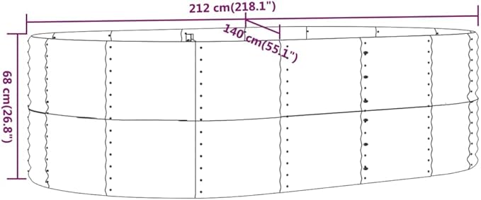 Garden Raised Bed Gray 83.5x55.1x26.8 Powder-Coated SteelWeight:31.83lbs319094