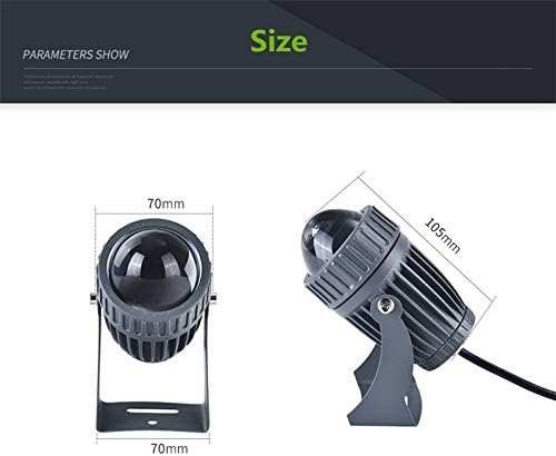 10W LED Spotlights 12V Narrow Beam Floodlight IP67 Waterproof Outdoor Wall Lamp Landscape Lighting (Yellow)