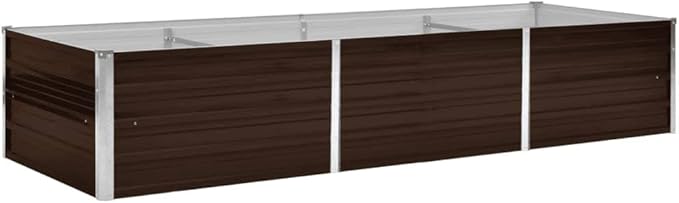 SKM Garden Raised Bed Brown 94.5x31.5x17.7 Galvanized Steel (9.48 KG/20.856 LBS)