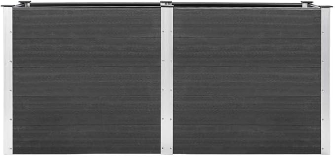 vidaXL Raised Garden/Flower Bed - Gray WPC/Steel Weather- Modern Design 78.7 x 19.7 x 35.8