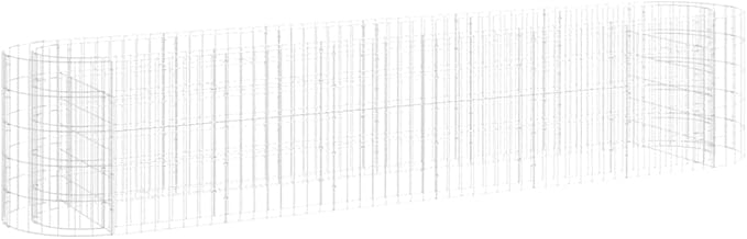 Gabion Raised Garden Bed Durable Galvanized Iron Metal Rectangular Planter for Outdoor Plants 102.4x102.4x19.7 inch Silver