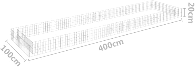 Gabion Raised Bed Galvanized Steel Fencing Garden Welded Iron Large Landscape Durable Metal Wire Cage Bed for Patio &amp Yard - vidaXL