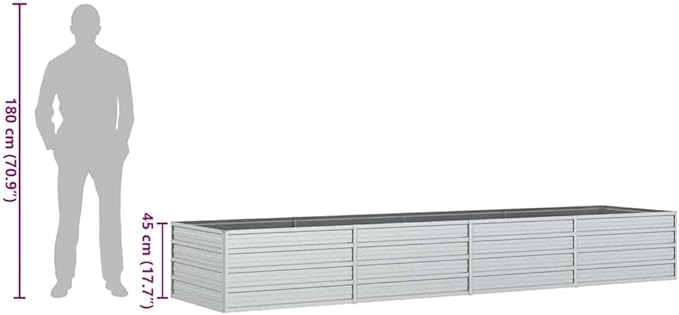 Garden Raised Bed Silver Galvanized Steel Large Gardening Pots &amp Planters 316892