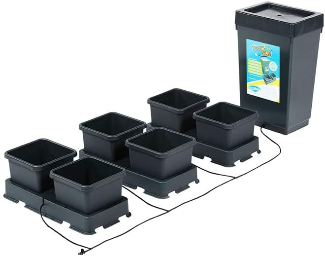 AutoPot 6 Pot easy2grow System with 3.9 Gallon Plastic Pots and 12.4 Gallon Tank - Dual-Pot Self-Watering Gravity-Fed Hydroponic System (6Pot - 3.9 Gallon - 12.4 Gallon Tank)