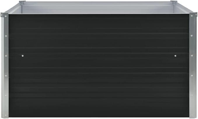 Raised Garden Planter Raised bedsGalvanized PlanterFlower BedTroughMetal PlanterRaised Garden BedBed 39.4x39.4x17.7 Galvanized Steel Anthracite