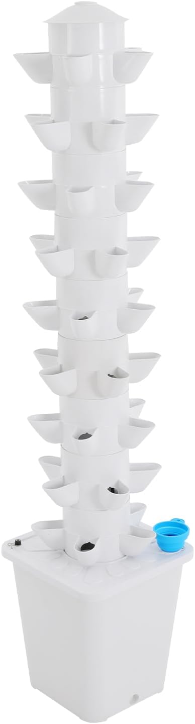 45 Pods Hydroponic Tower Growing System Vertical Garden Home Hydronic Garden with Water Pump Water Circulation Plants Germination Kit for Indoor Herbs Fruits &amp Vegetables