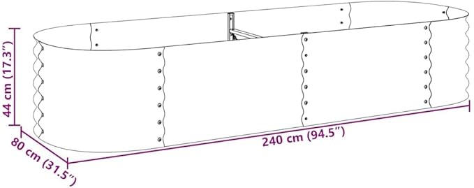 Large Galvanized Steel Raised Garden Bed 94.5x31.5x17.3 in Silver Rectangular Planter Box Weather-Resistant Outdoor Planter for Vegetables Flowers Herbs on Patio Garden