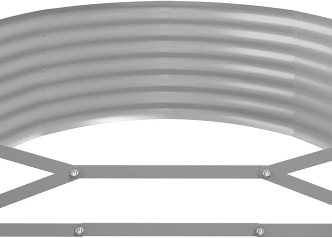 Anthracite Powder-Coated Steel Garden Raised Bed 199.6x39.4x14.2 Inch Oval Outdoor Planter for Vegetables Herbs Flowers