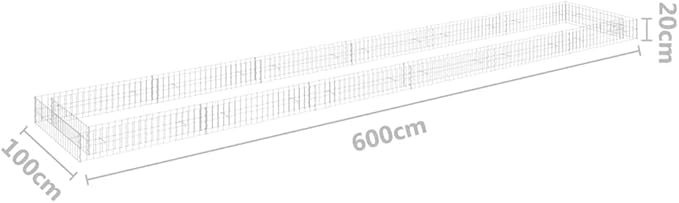SKM Gabion Raised Bed Galvanized Steel 236.2x39.4x7.9