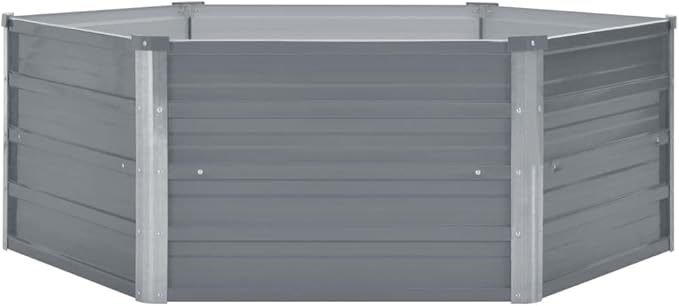 SKM Raised Garden Bed 50.8x50.8x18.1 Galvanized Steel Gray-24051026