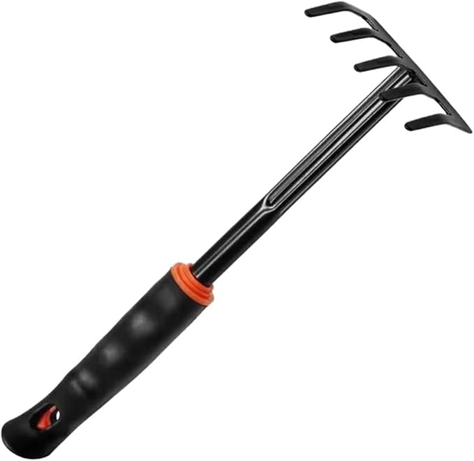 Gardening Shovel Vegetable Planting Tools Small Tool Set of 4(Five Tooth rake)