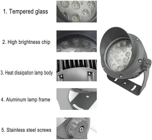 Landscape spotlights for Outdoor use Landscape Lights – LED spotlights AC 85-265V 180° Adjustable Bracket Ground Light Waterproof IP65 Ground Spotlight Yellow-3W