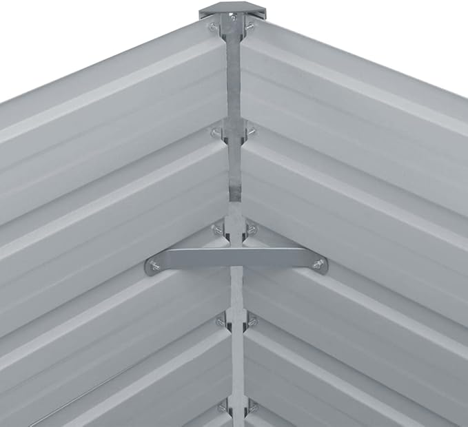 Large Galvanized Steel Plant Bed - 50.8 Metal Outdoor Flower Box for Gardening Herbs and Vegetable Planting Gray Finish
