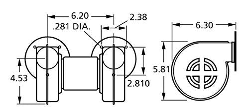 Fasco 50746-D500 Centrifugal Blower with Sleeve Bearing 3100 rpm 115V 60Hz 0.72 Amps