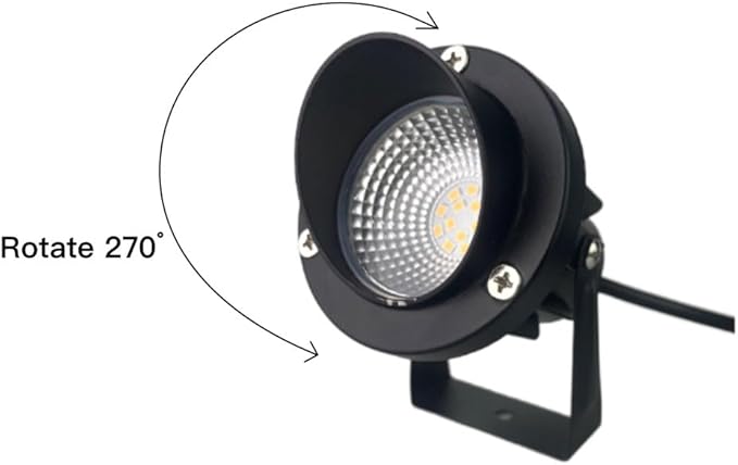 QUANS 6 Pack 12W Warm White Low Voltage Outdoor Landscape Spotlight LED Light Wall Mount Fixture Waterproof Stake Spike Stand for Pathway Lawn Garden Yard Tree Lighting 12V 24V 60V DC AC No Plug
