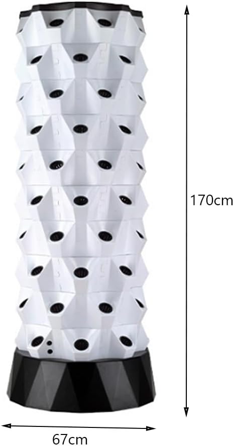 Garden Indoor Hydroponics Tower Vertical Garden Planter with LED Grow Light Water Circulation Cultivation Soilless Cultivation for Vegetable Fruit(10 Layers)