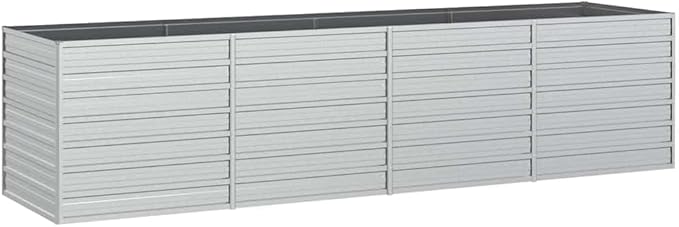 Galvanized Steel Garden Raised Bed Outdoor Planter Box Metal Patio Kit Planting Bed for Vegetables Flower Herb 126x31.5x30.3 Galvanized Steel Silver-706
