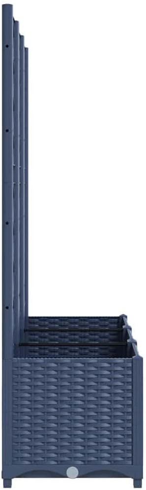 53.5 Raised Garden Bed with Trellis 47.2x15.7 Vertical Planter Matte Blue-Grey Polypropylene for Balcony