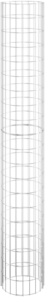 Galvanized Steel Circular Gabion Pole Outdoor Round Garden Gabion Basket Cage Planter Stand Patio Backyard Gabion Post Raised Bed Fencing Ø11.8x78.7-230