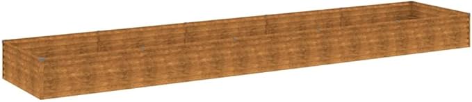 vidaXL Corten Steel Garden Raised Bed 189.8X39.4X14.2 in Outdoor Planter Large Capacity for Veggies and Herbs Durable Industrial Design Easy Assembly Beds Vegetable Flower Box Plant Stand Gardening