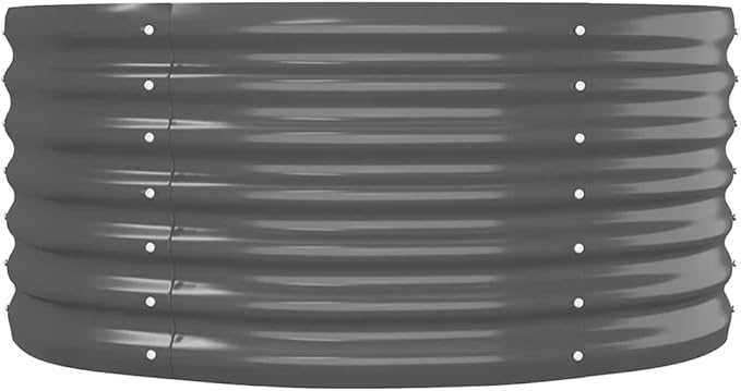 Large Oval Garden Raised Bed Anthracite Powder-Coated Steel Planter for Outdoor Plants Durable Raised Beds for Gardening 116.5 x 31.5 x 14.2 Inch
